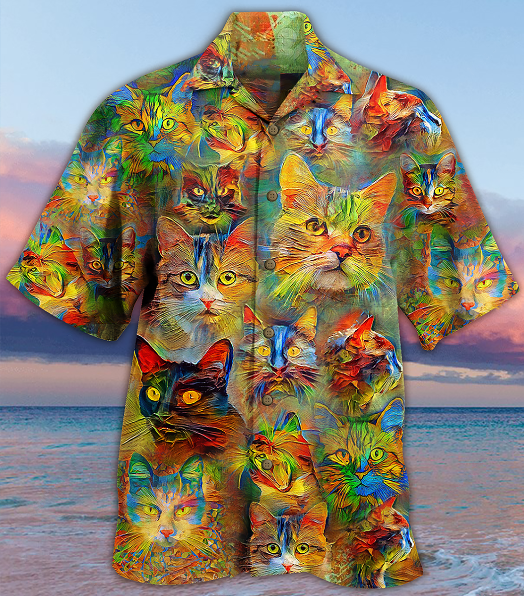 Cat Beautiful Colorfull - Hawaiian Shirt
