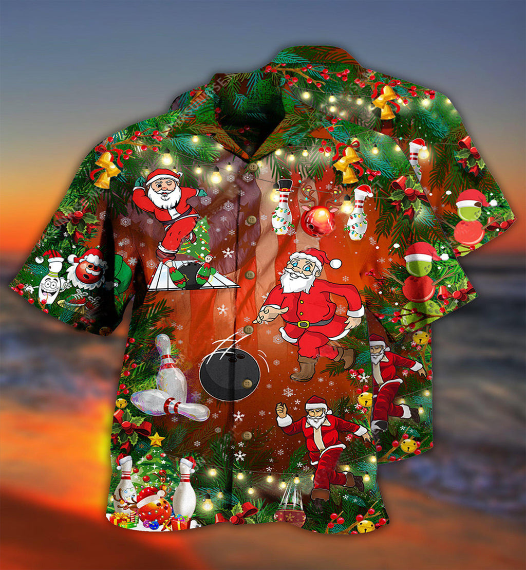 Bowling Do You Wanna Solo Bowling With Santa Claus Christmas - Hawaiian Shirt