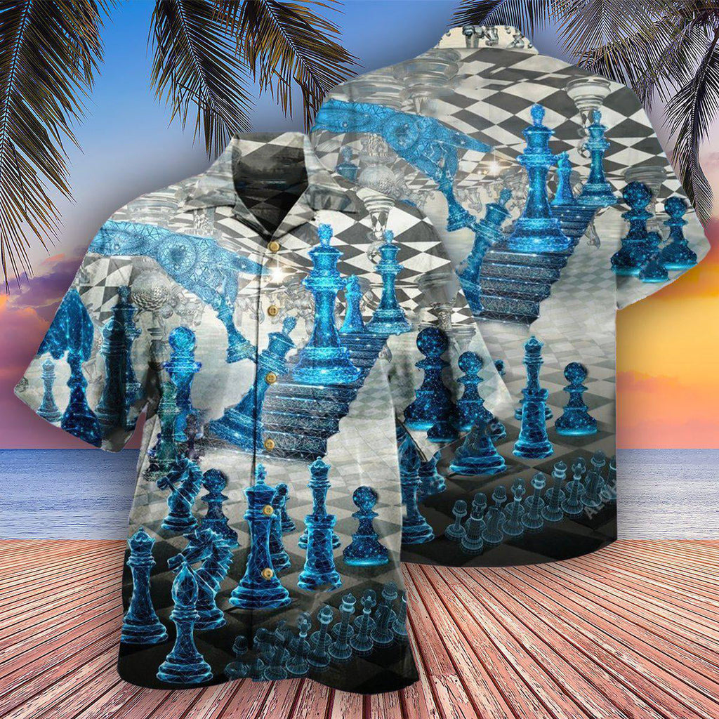 Chess Is Like A Game Blue - Hawaiian Shirt