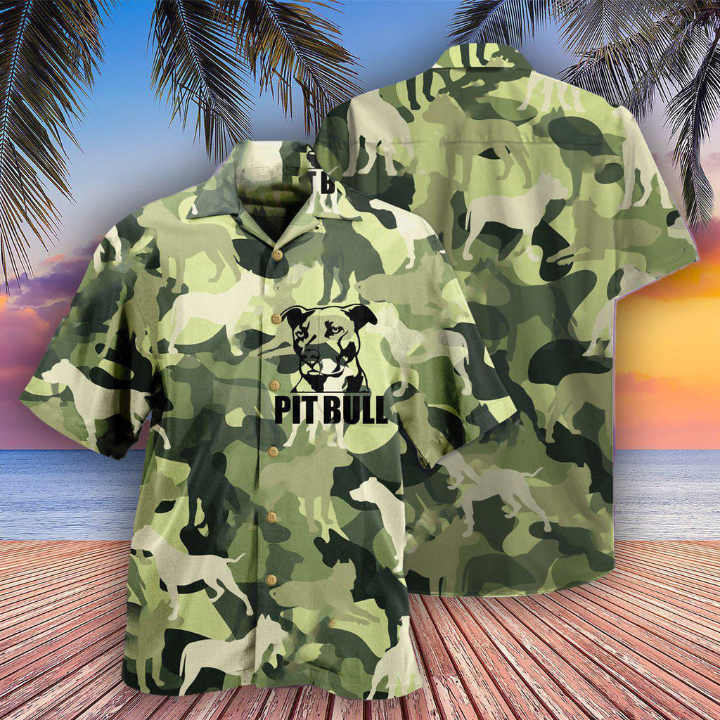 Pitbull Camouflage Style - Hawaiian Shirt